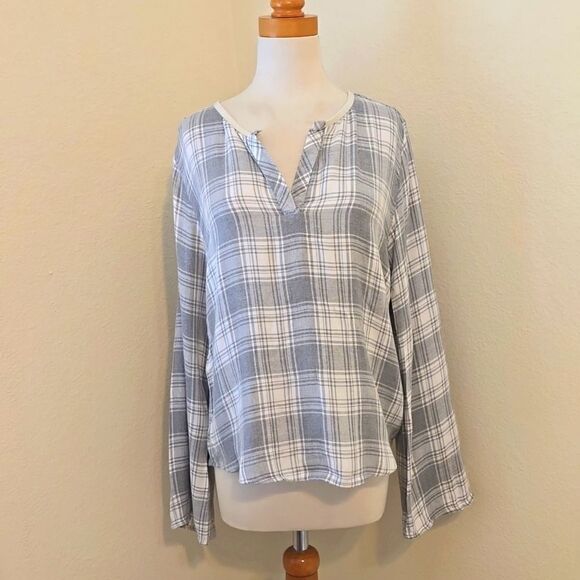 Anthropologie Cloth and Stone Plaid Blouse size M - Picture 1 of 8